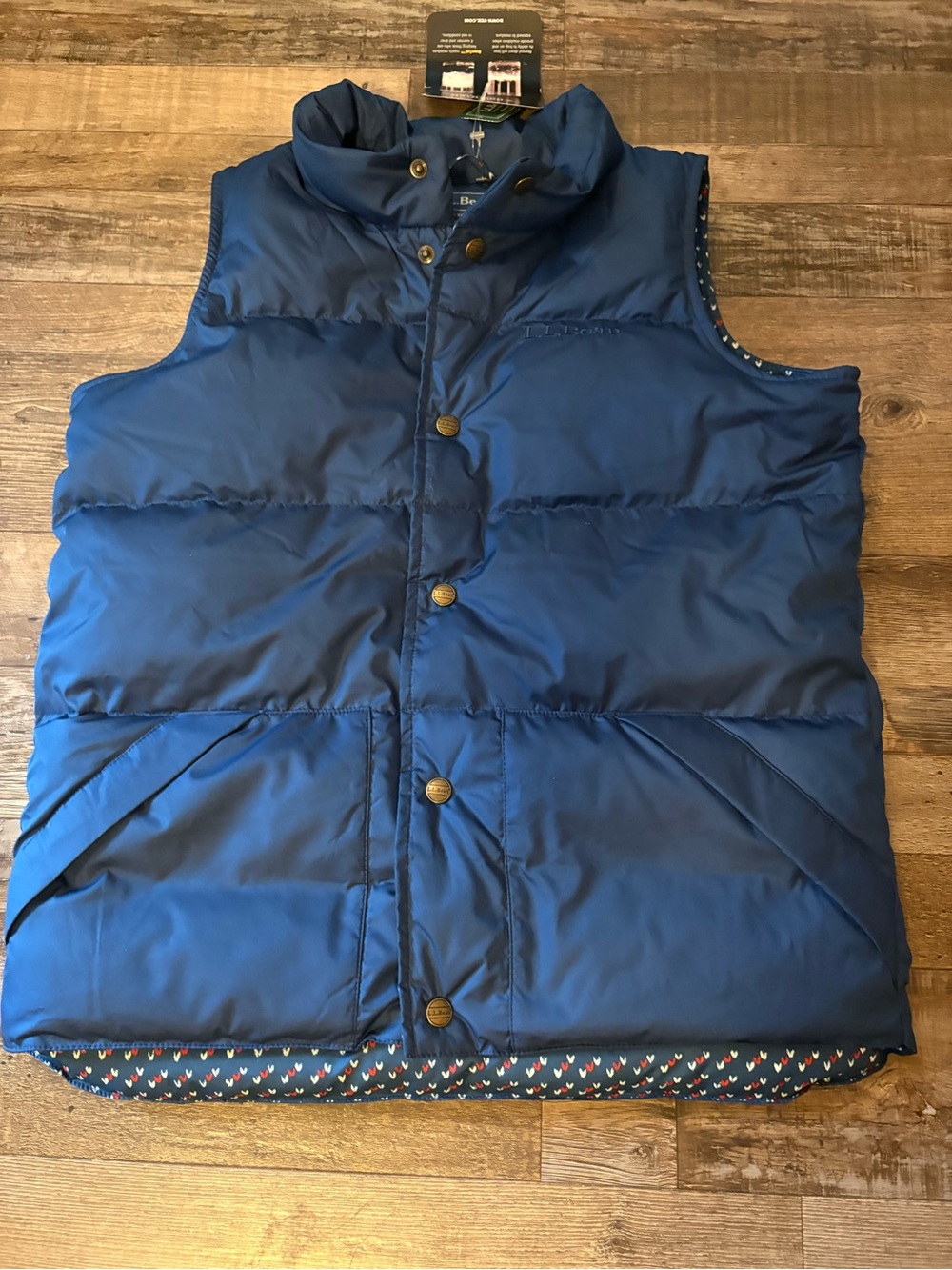NWT LL Bean Girls Size Large Navy Blue Puffer Vest